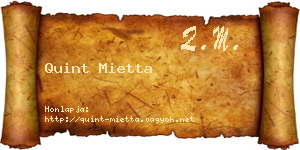 Quint Mietta névjegykártya
